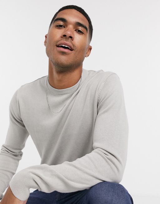 Grey Cotton Knitwear & Sweatshirt
