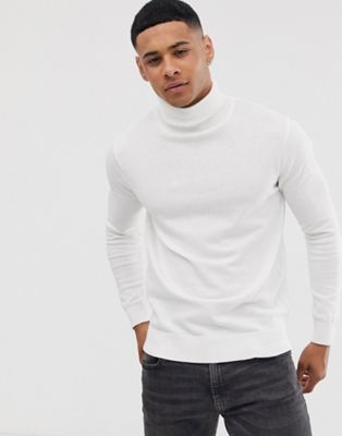 Brave Soul 100% cotton roll neck jumper in white - ASOS Price Checker