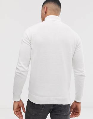 white cotton polo neck