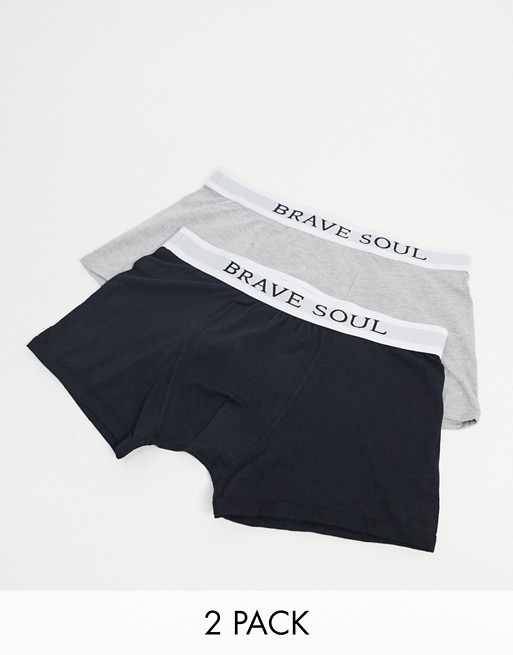 Brave Soul 2 pack boxers with contrast waistband