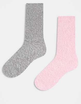Brave Soul 2-pack Fluffy Socks In Multi