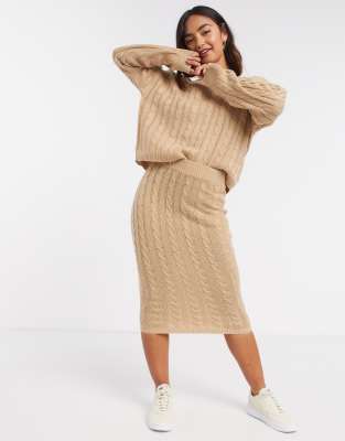 knitted jumper and skirt set