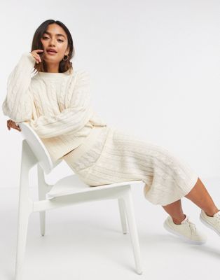 knitted jumper and skirt set