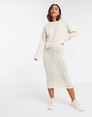 knitted skirt and jumper set