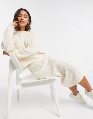 cable knit jumper and skirt set