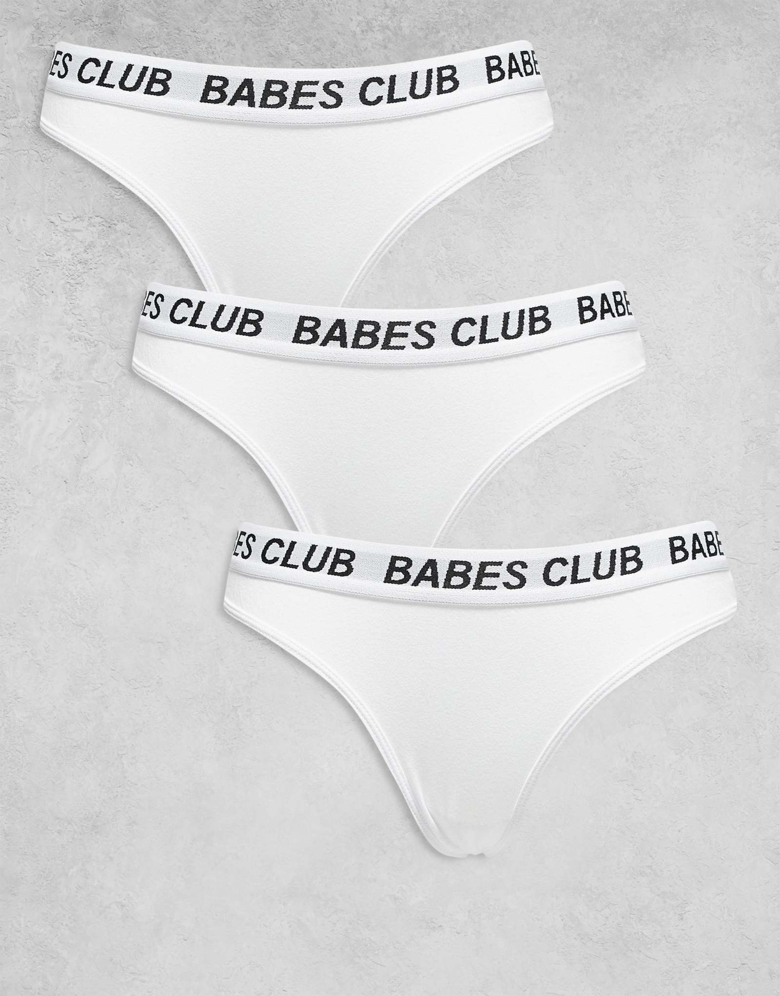 Стринги Brave Soul 3 pack babes club с эластичным поясом белого цвета