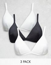 ASOS DESIGN smoothing balcony bra with detachable straps in white