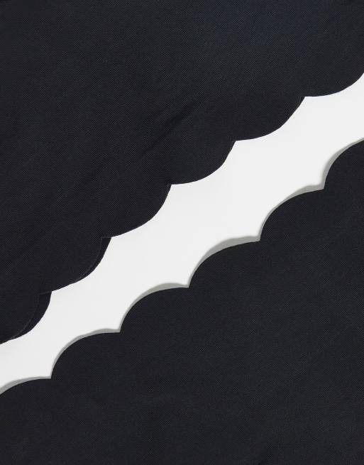 Brave Soul 3 pack microfibre lingerie thongs with scalloped edge in black, 3 of 3