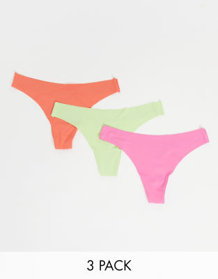 Brave Soul 3-pack microfibre lingerie thongs-Multi