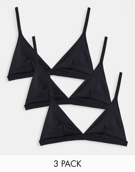 Brave Soul 3 pack microfibre triangle bra