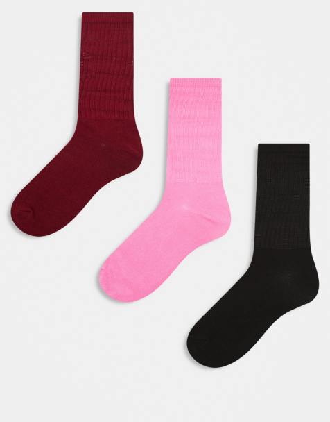 Brave Soul – 3er-Pack lockere Socken in Rosa, Rot und Braun - view 1