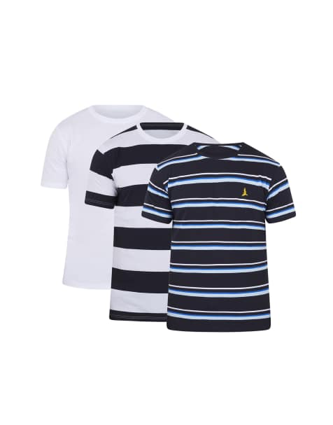 Brave Soul – 3er-Pack T-Shirts aus Baumwolle in Marineblau mit Rundhalsausschnitt - view 1
