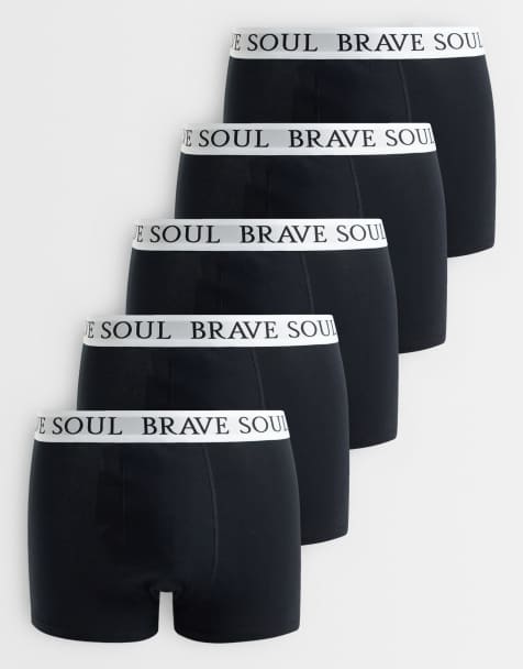 Brave Soul 5 pack boxers in black - view 1