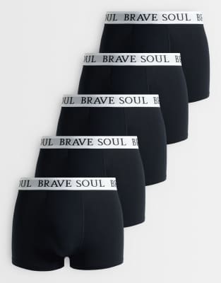 Brave Soul 5 Pack Boxers In Blue