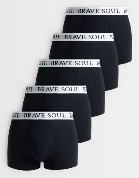 Brave Soul 5 pack boxers in black - view 1