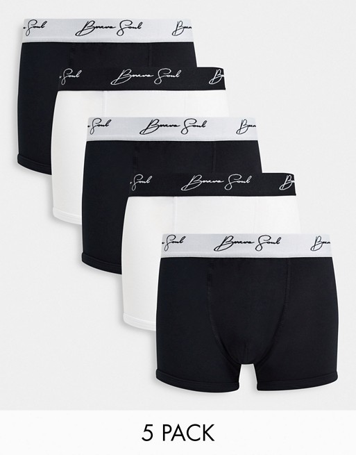 Brave Soul 5 pack boxers in signature print
