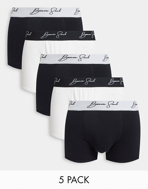 Brave Soul 5 pack boxers in signature print