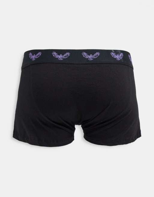Brave Soul 5 pack boxers with antarsia waistband in black, 2 of 4
