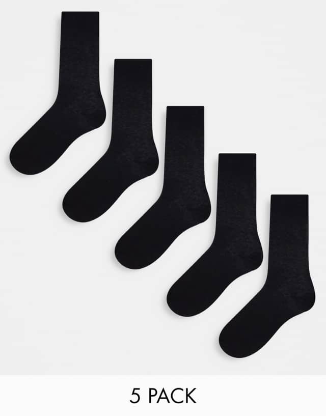 Brave Soul 5 pack socks in black