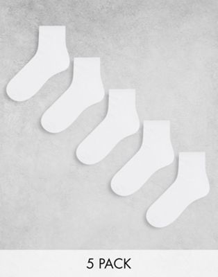 Brave Soul 5 pack trainer socks in white - ASOS Price Checker