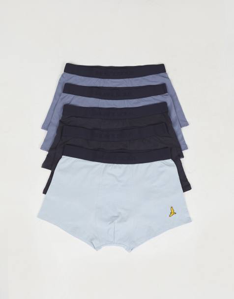 Brave Soul – 5er-Pack Boxer-Slips in Blau mit Stickereidetail - view 1