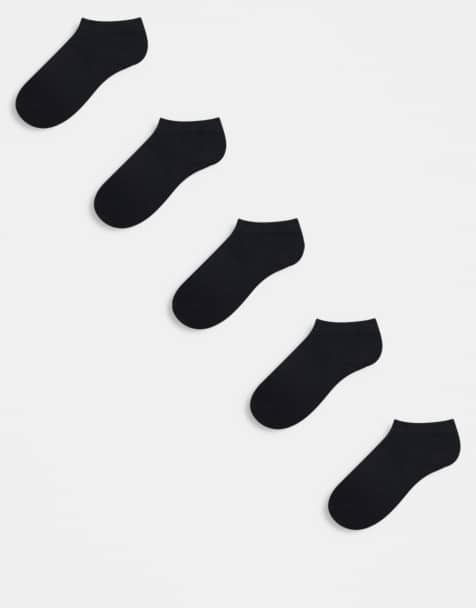 Brave Soul – 5er-Set Sneakersocken in Schwarz - view 1