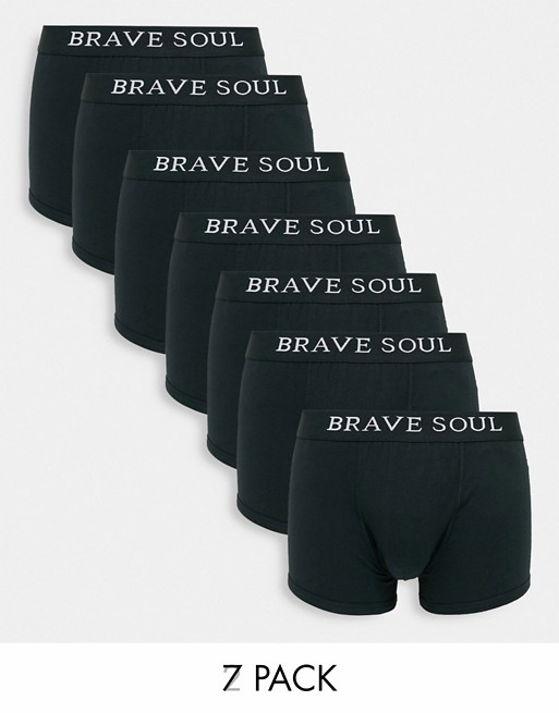Brave Soul 7 pack boxers in black