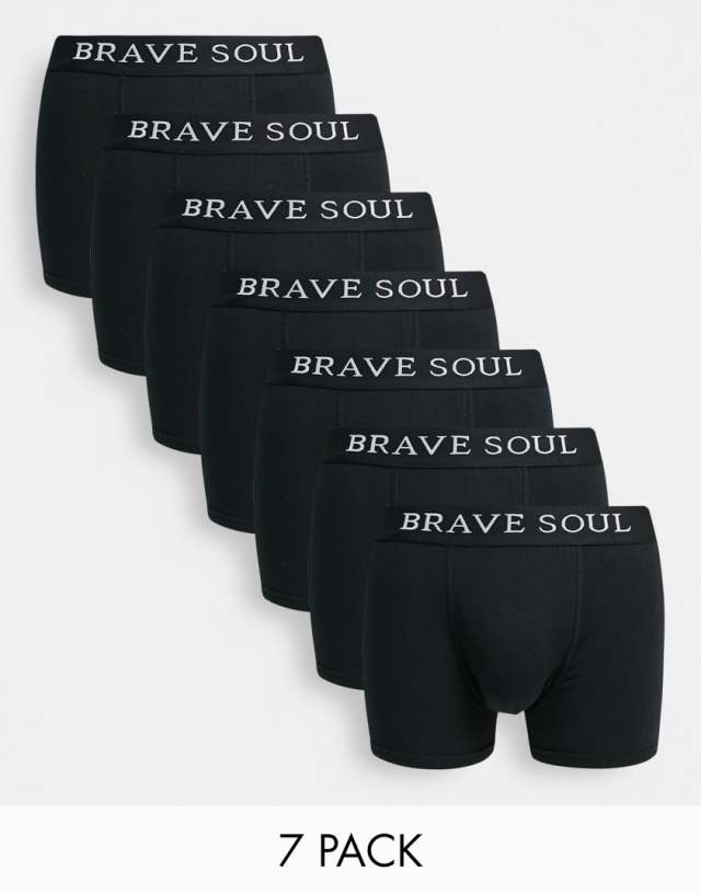 Brave Soul 7 pack boxers in black