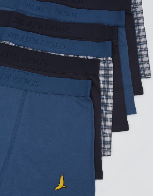 Brave Soul – 7er-Pack Boxer-Slips in Marineblau mit Stickereidetail, 3 von 3