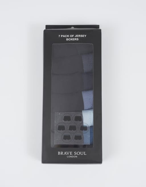 Brave Soul – 7er-Pack Boxer-Slips in Schwarz mit Stickereidetail, 2 von 3