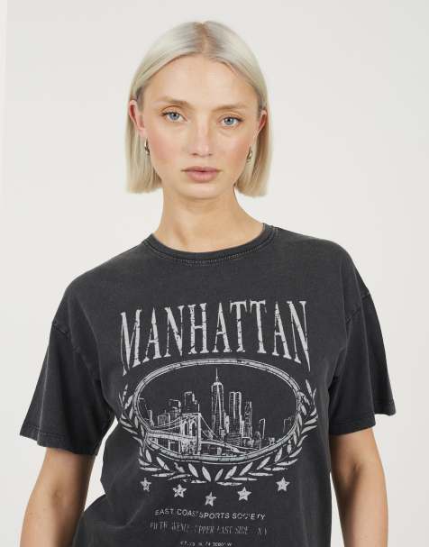 Brave Soul Acid wash oversized graphic t-shirt in black - view 1