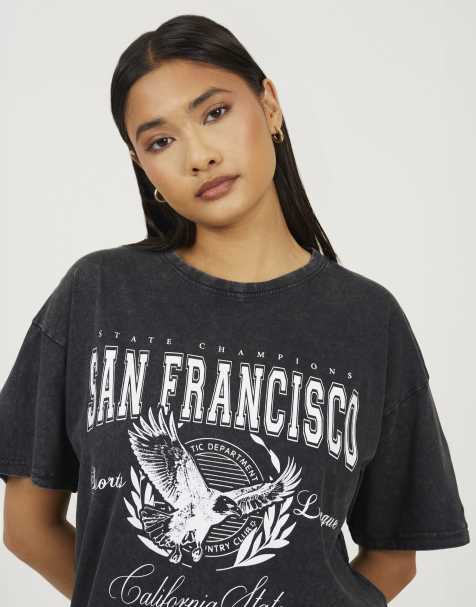 Brave Soul Acid wash oversized graphic t-shirt in black - view 1