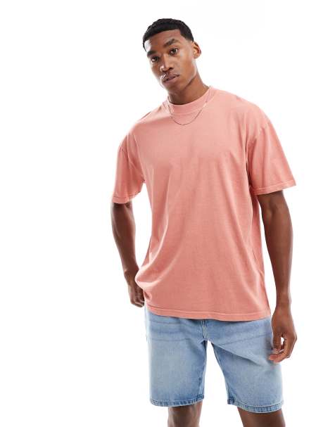 Brave Soul Acid wash oversized t-shirt in pink - view 1