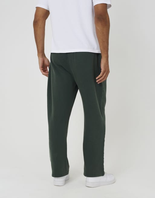 Brave Soul Acid wash wide leg joggers in green, 2 of 4