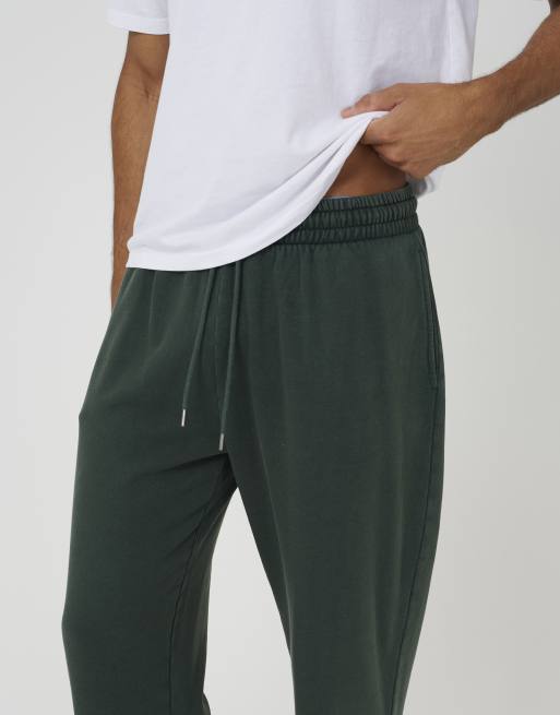 Brave Soul Acid wash wide leg joggers in green, 4 of 4