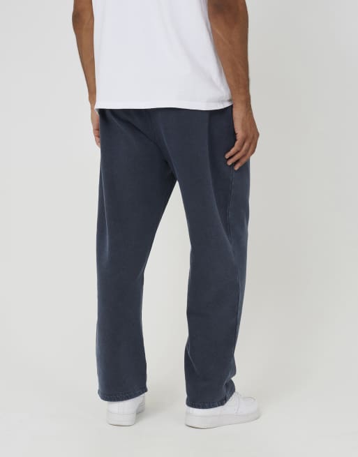 Brave Soul Acid wash wide leg joggers in navy, 2 of 4