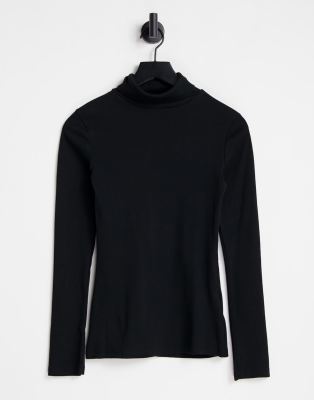 Brave Soul Adrian long sleeve roll neck top in black | ASOS