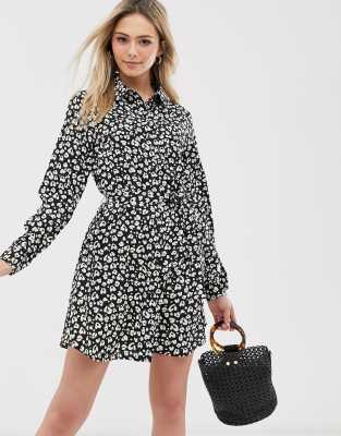 long animal print shirt dress