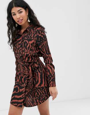 asos tiger print dress