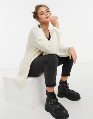 cream slouchy cardigan