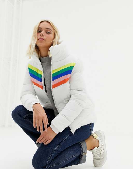 Brave soul shop rainbow coat