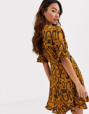 snakeskin satin dress