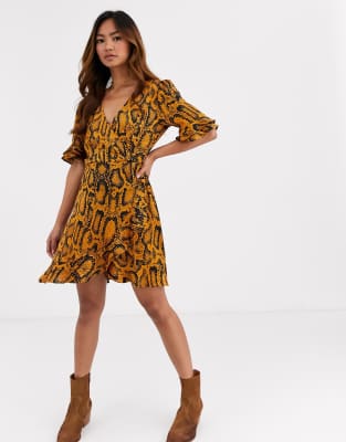 snakeskin satin dress