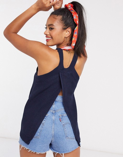 Brave Soul ariana halter neck knitted top