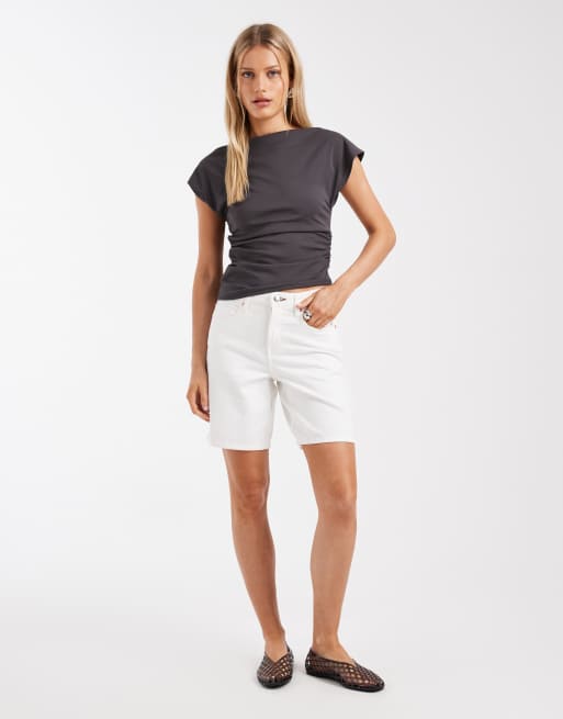 Brave Soul asymmetric sleeveless top in charcoal, 2 of 4