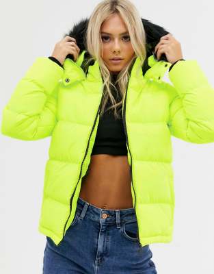 asos neon coat