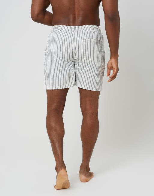 Brave Soul Badeshorts mit elastischem Bund in Cremeweiß, 2 von 4