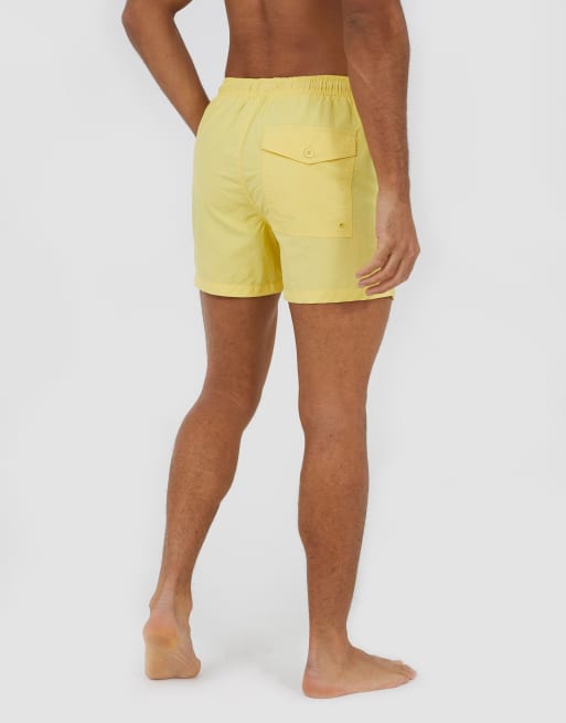 Brave Soul Badeshorts mit elastischem Bund in Gelb, 2 von 4