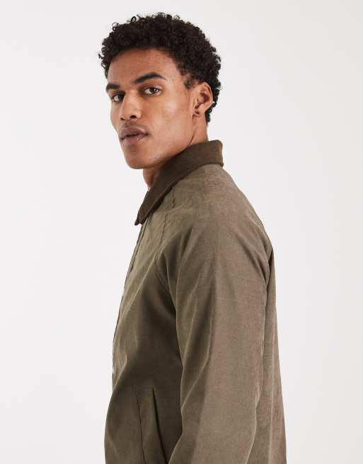 Brave Soul – Barn Jacket in Khaki mit kontrastierendem Cordkragen, 4 von 5