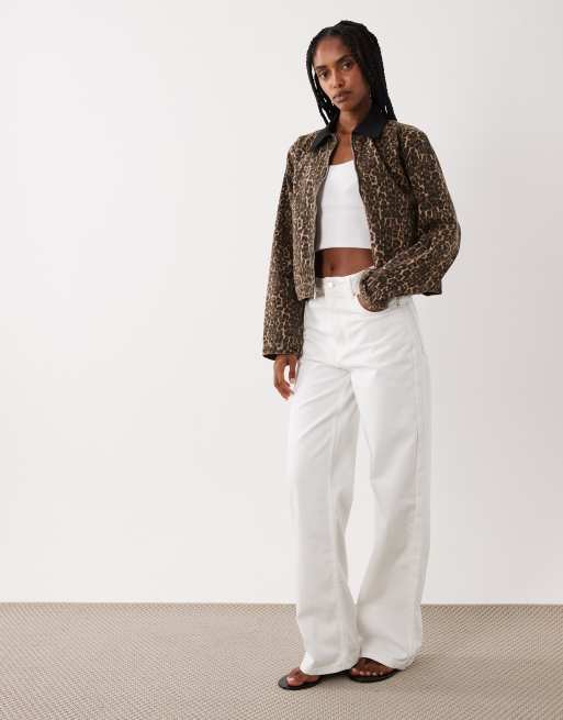 Brave Soul barn jacket with contrast cord collar in leopard print, 2 of 4